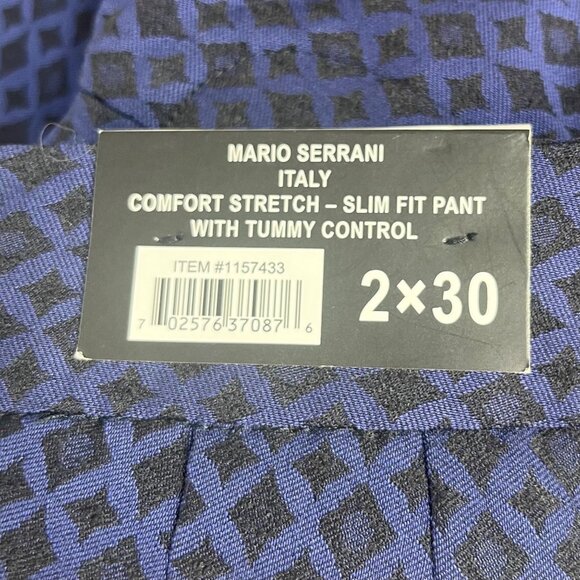 Mario Serrani Italy Pants Womens Size 2 Blue Black New Stretch Tummy Control - Picture 10 of 10